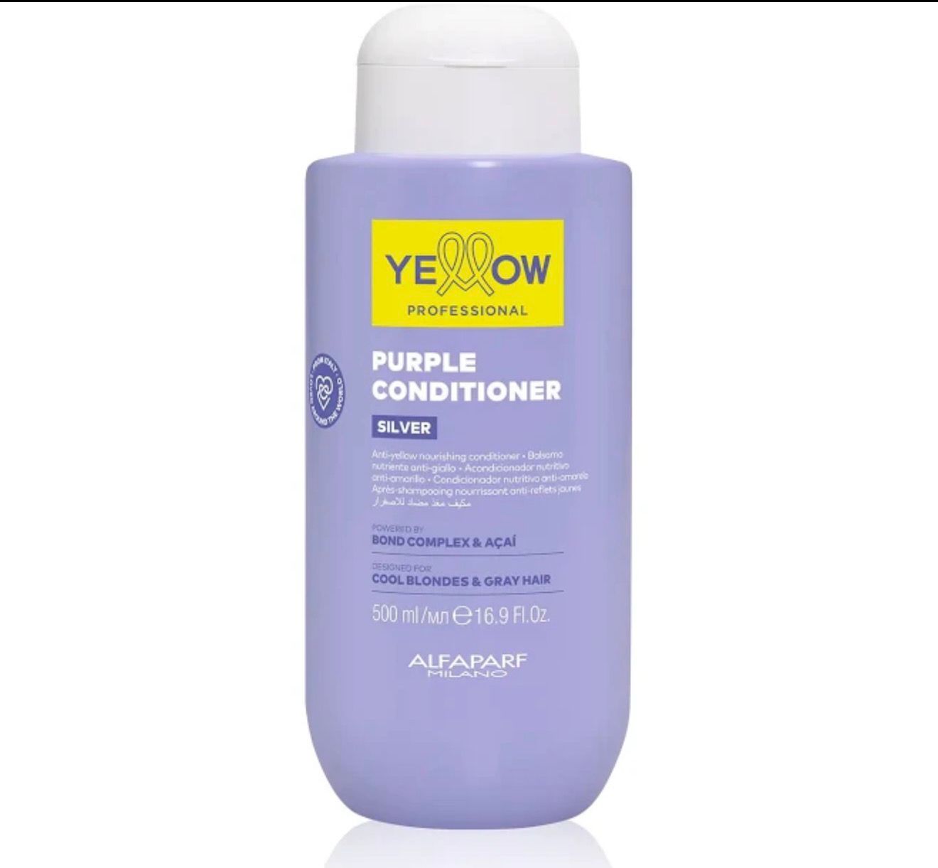 Acondicionador Matizante (Anti-Amarillo Para Rubios Frios y Grises) + Açaí & Rosa de Jericó - Yellow