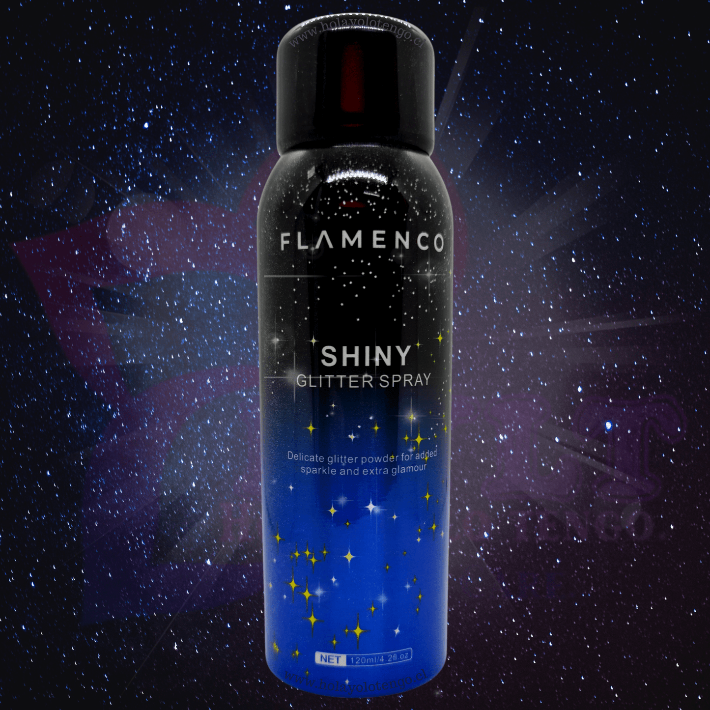 Spray Glitter (Con brillantina para Cabello, Ropa & Piel) 120ml - Flamenco