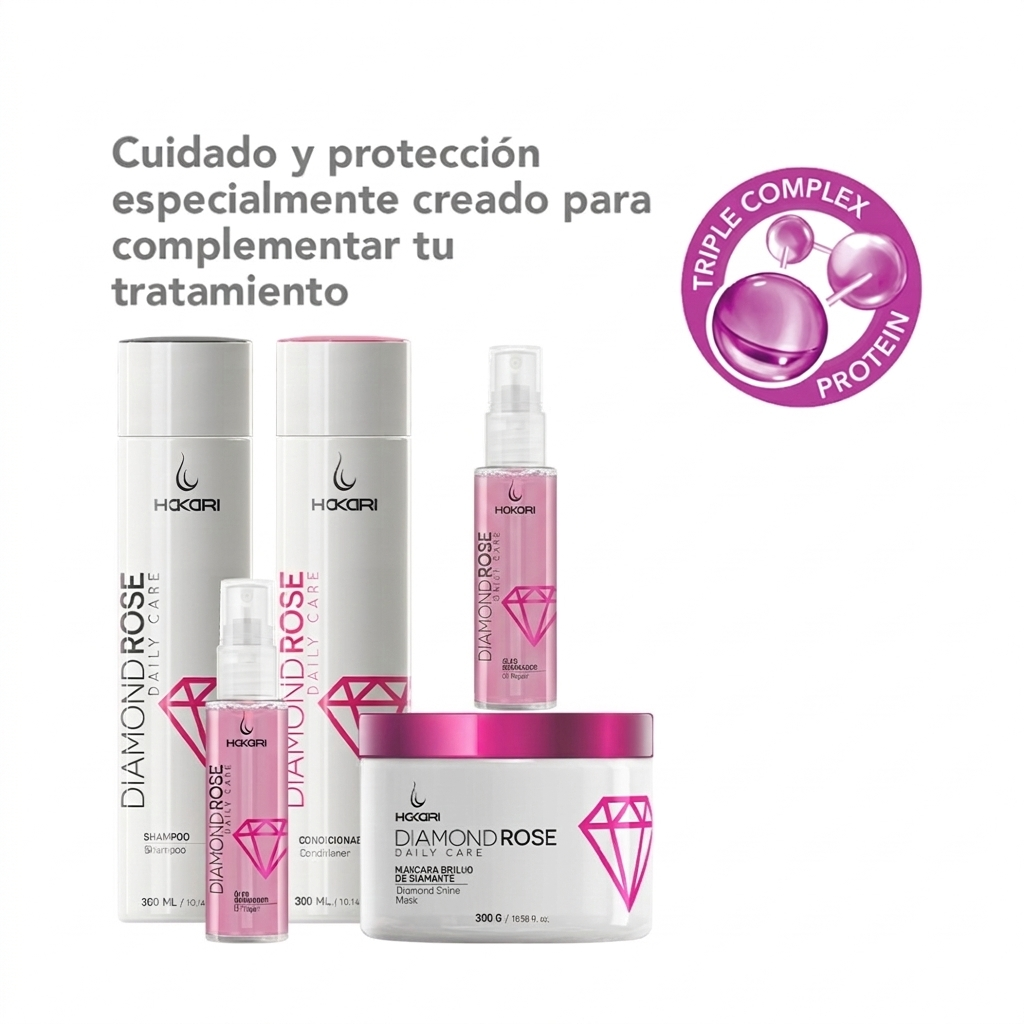 Kit Daily Care Cuidado En Casa Diamond Rose 300ml - Hakari