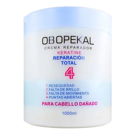 Crema Capilar Reparación Total 4 Para Cabello Seco o Dañado - Obopekal